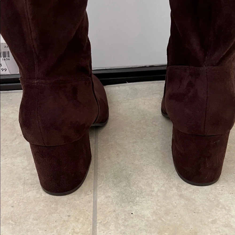 Chocolate Brown Microsuede Christian Siriano Over-the-Knee Boots NWT Size 8